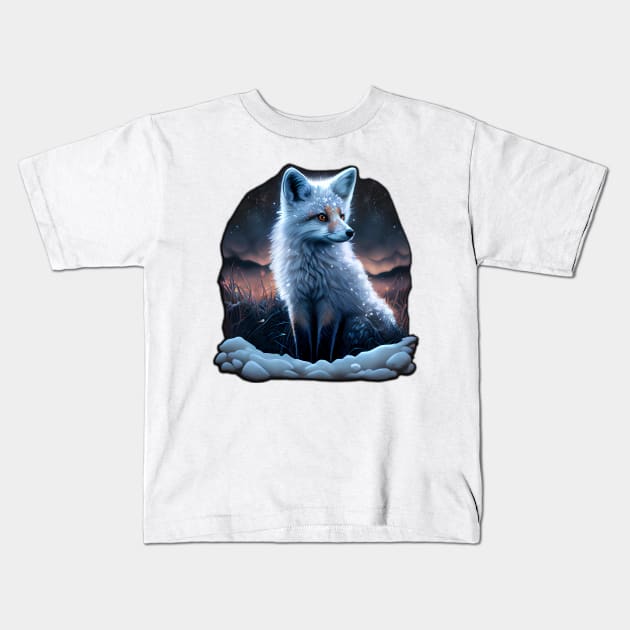 Adorable polar fox in the snow Kids T-Shirt by Sape!